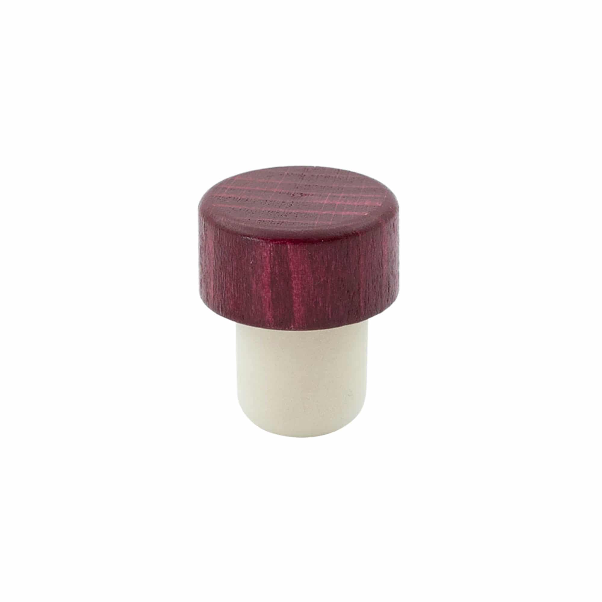 Sap mantar tıpa 19 mm, ahşap/plastik, bordo kırmızısı, ağız için: mantar