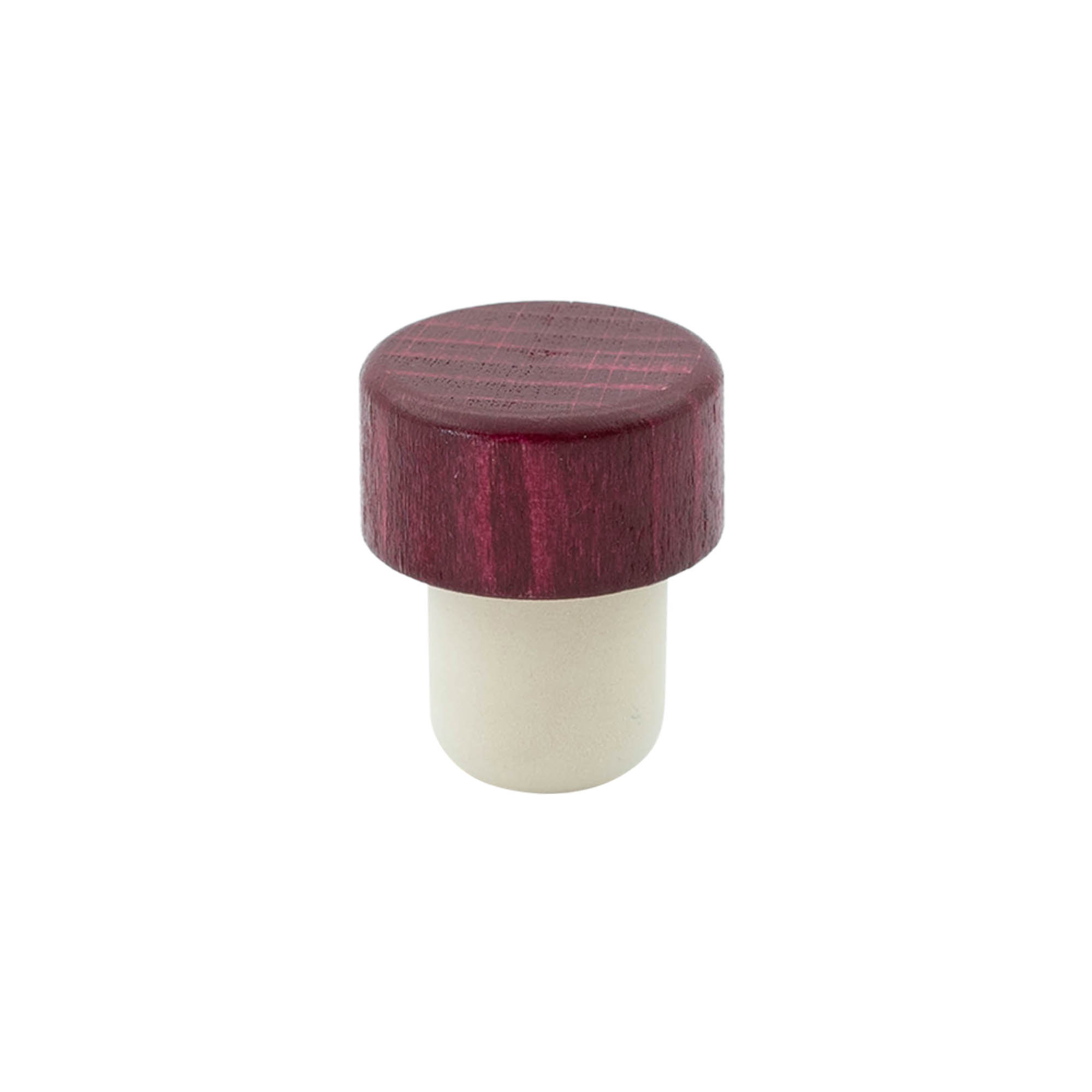 Sap mantar tıpa 19 mm, ahşap/plastik, bordo kırmızısı, ağız için: mantar