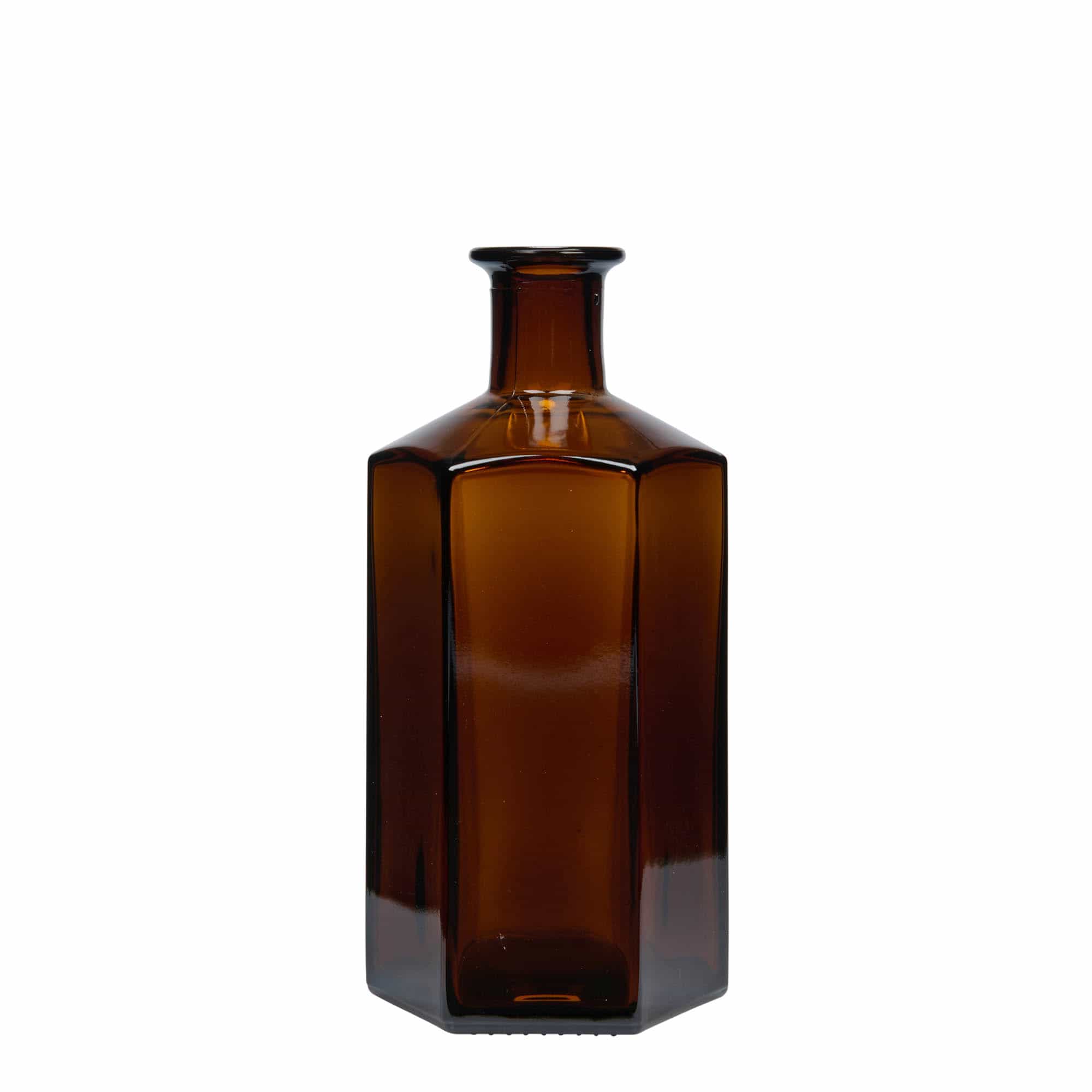 500 ml Cam Şişe Eczacı 'Jimmy', altıgen, kahverengi, Ağız: Mantar 500 ml Cam Şişe Eczacı 'Jimmy', altıgen, kahverengi, Ağız: Mantar