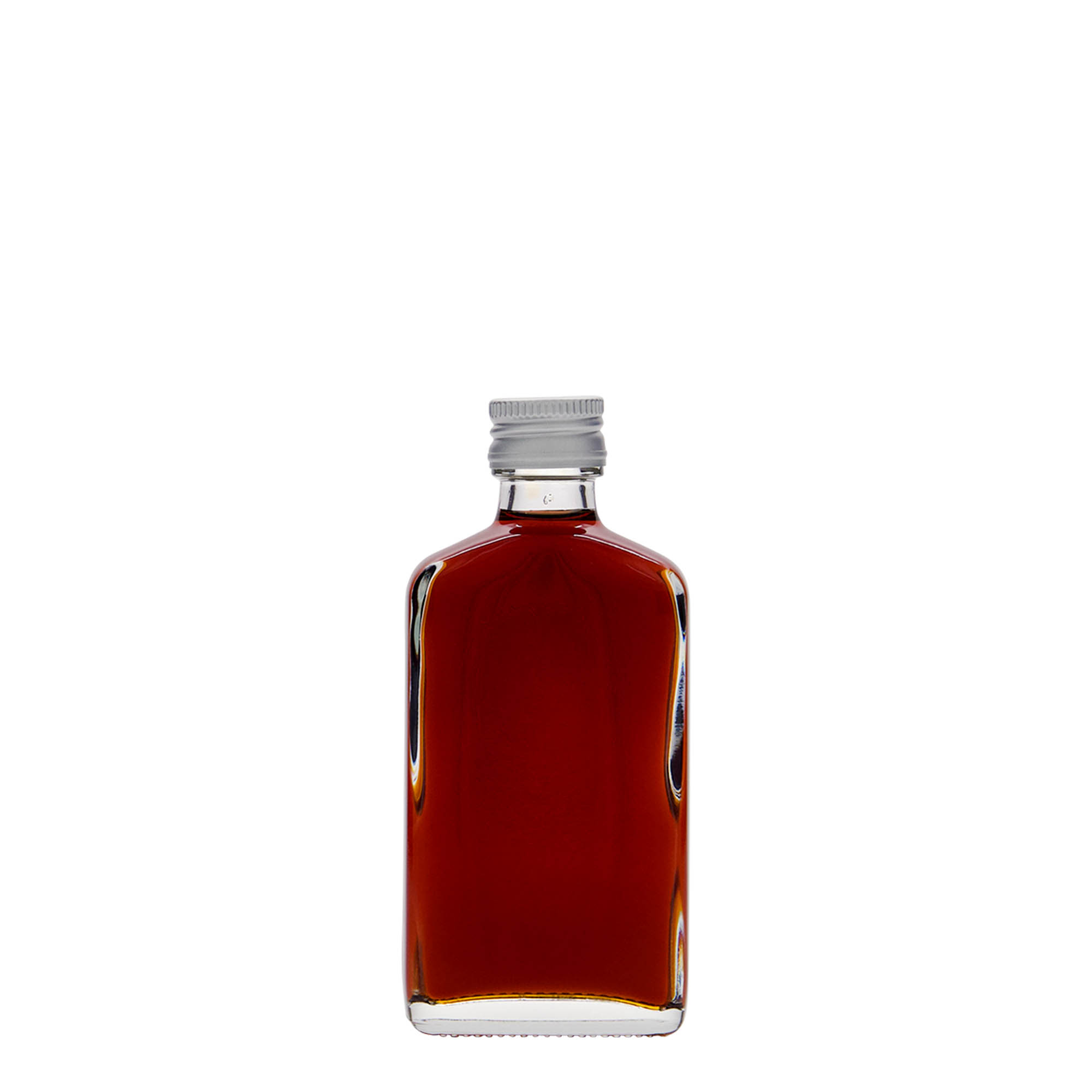 50 ml Cep şişesi, dikdörtgen, cam, ağız: PP 18 50 ml Cep şişesi, dikdörtgen, cam, ağız: PP 18