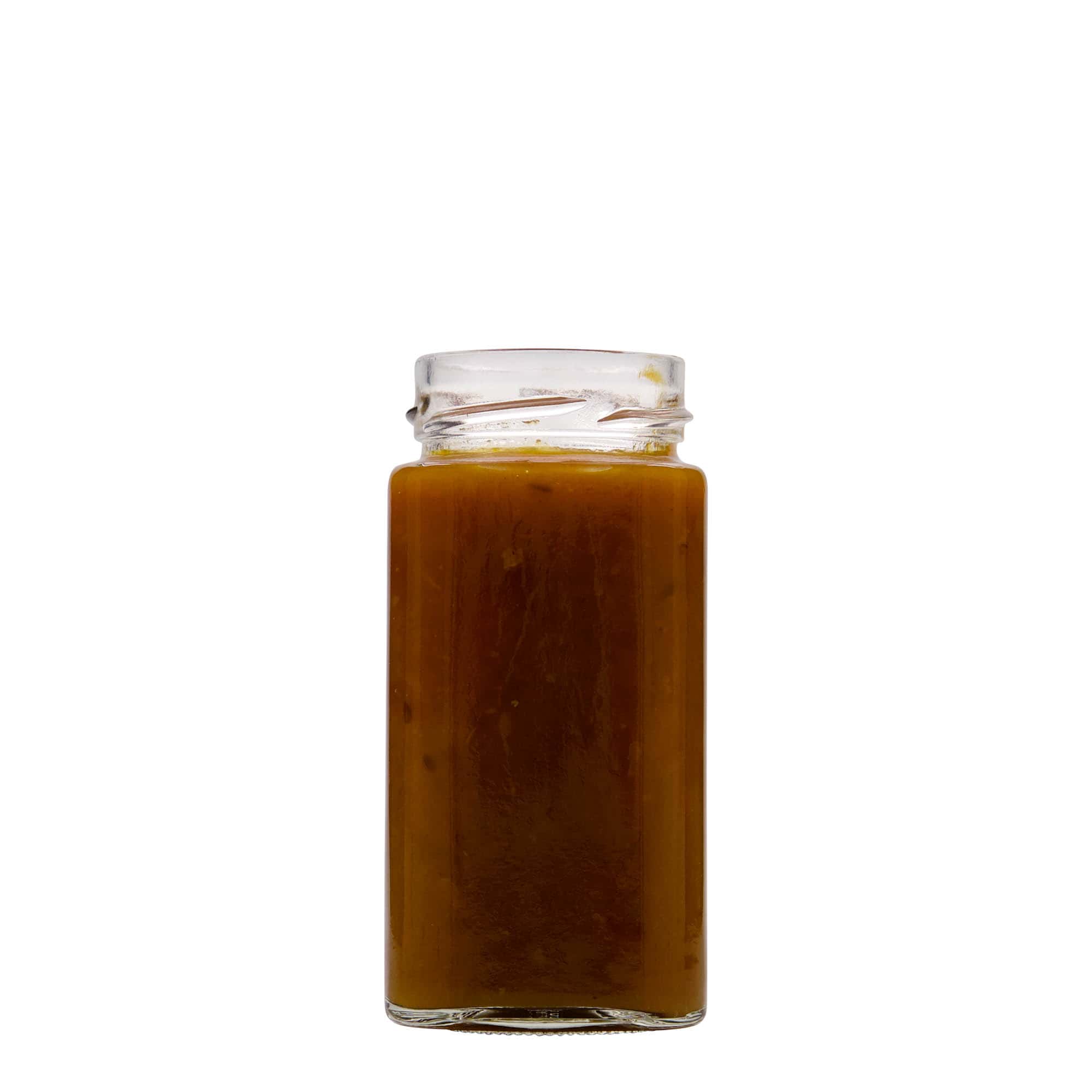 314 ml Kare Cam 'Funny', Ağız: Derin Vidalı Kapak (DTO 58)