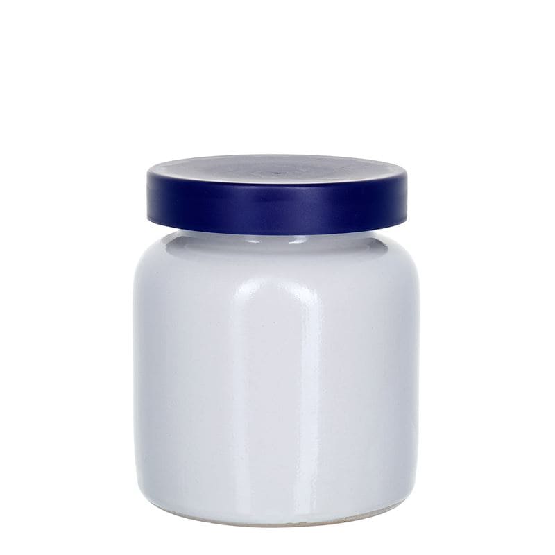 270 ml taş toprak kabı, seramik, beyaz, ağız: kapaklı