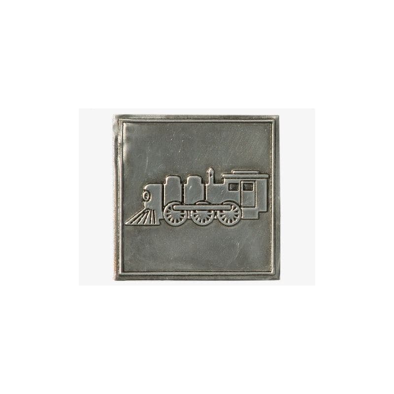 Kalay etiketi 'Lokomotif', kare, metal, gümüş
