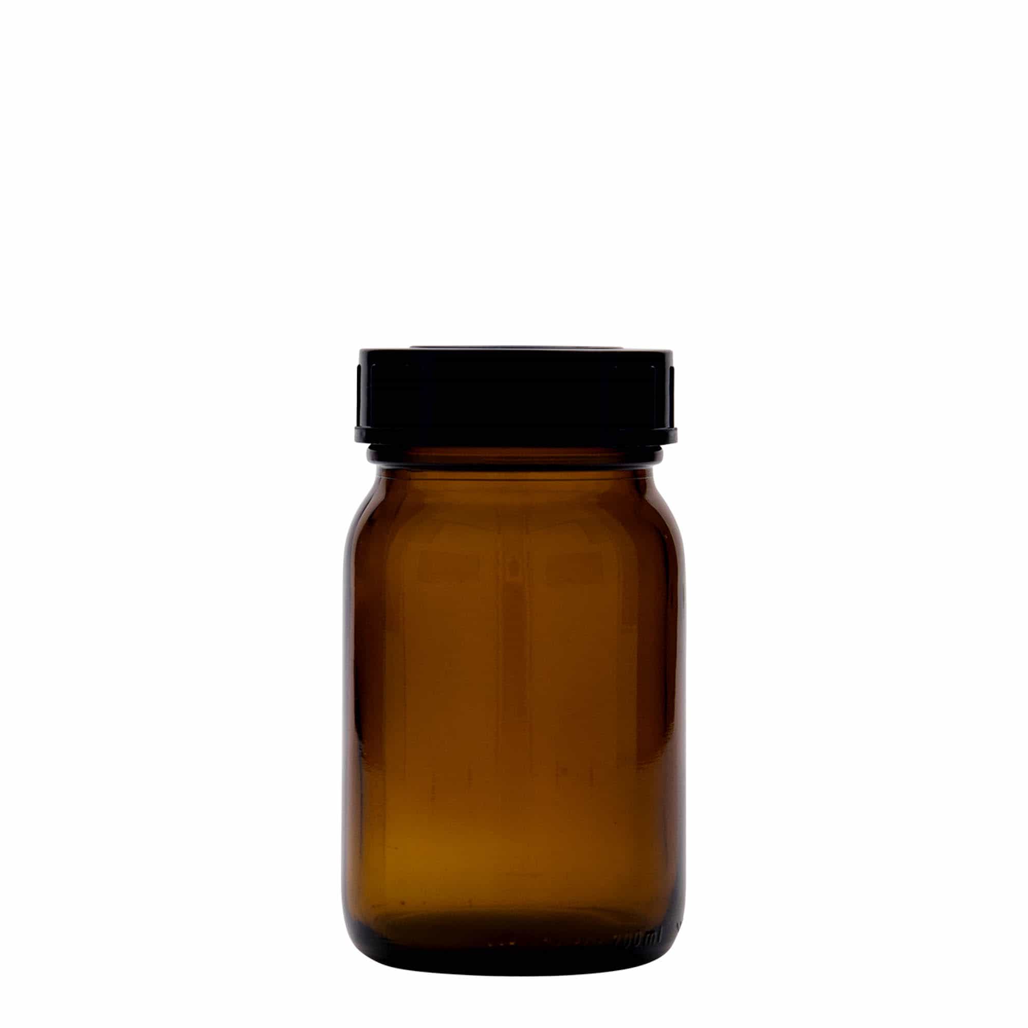 200 ml geniş ağızlı cam, kahverengi, ağız çapı: DIN 55
