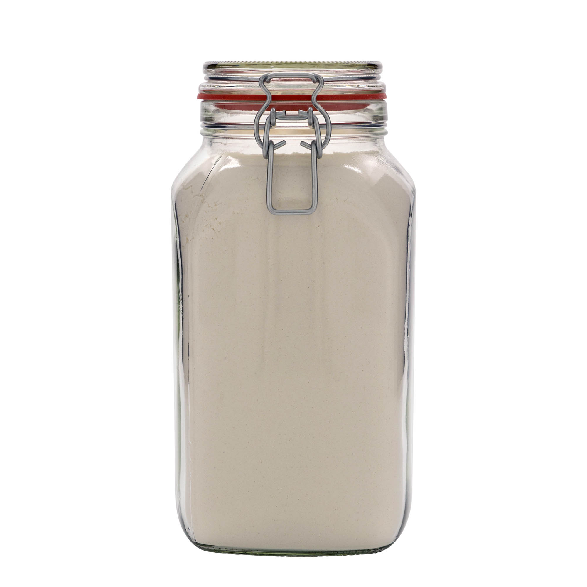 2.590 ml Tel Kapatmalı Kavanoz #, kare, ağzı: tel kapatma mekanizmalı