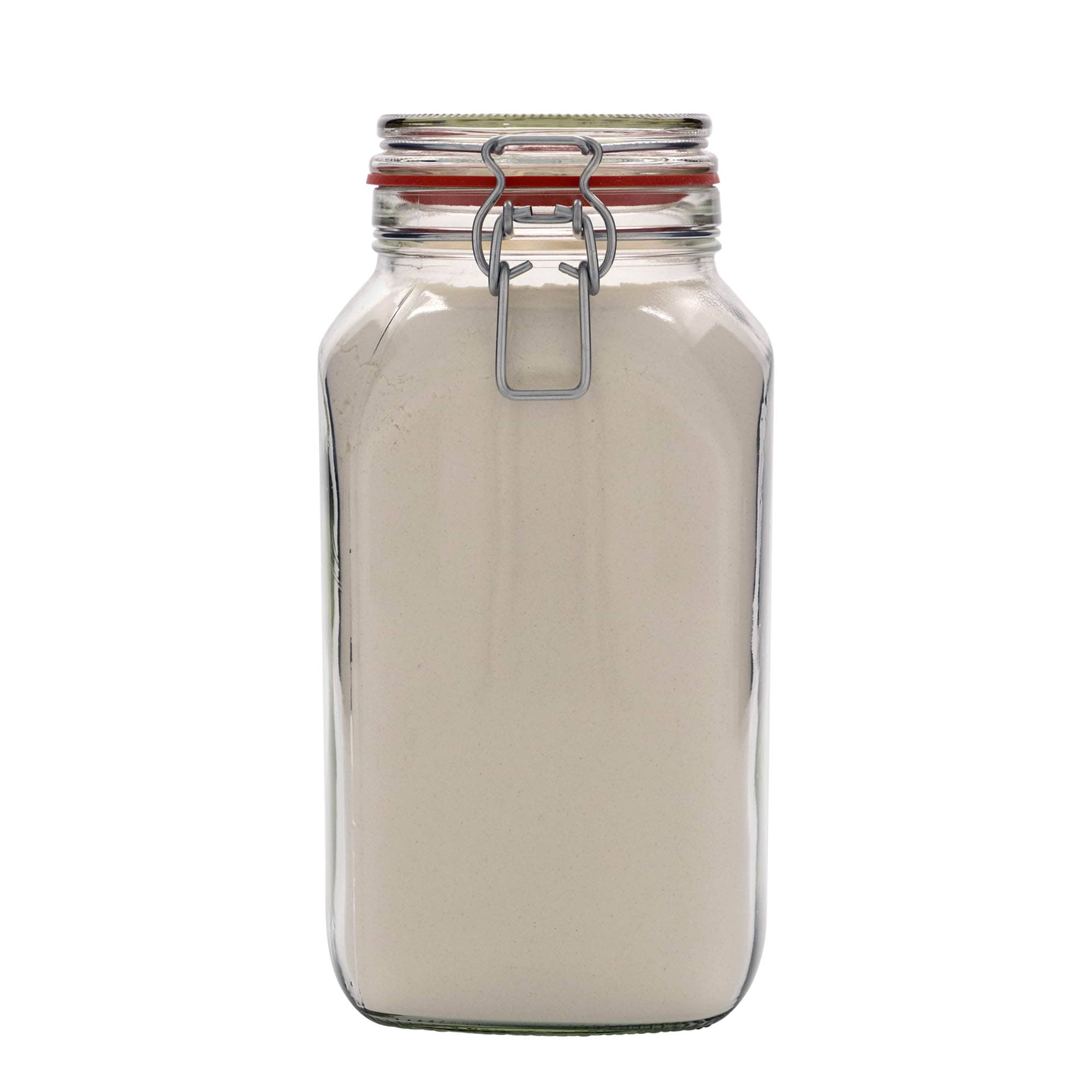 2.590 ml Tel Kapatmalı Kavanoz, kare, ağzı: tel kapatma mekanizmalı