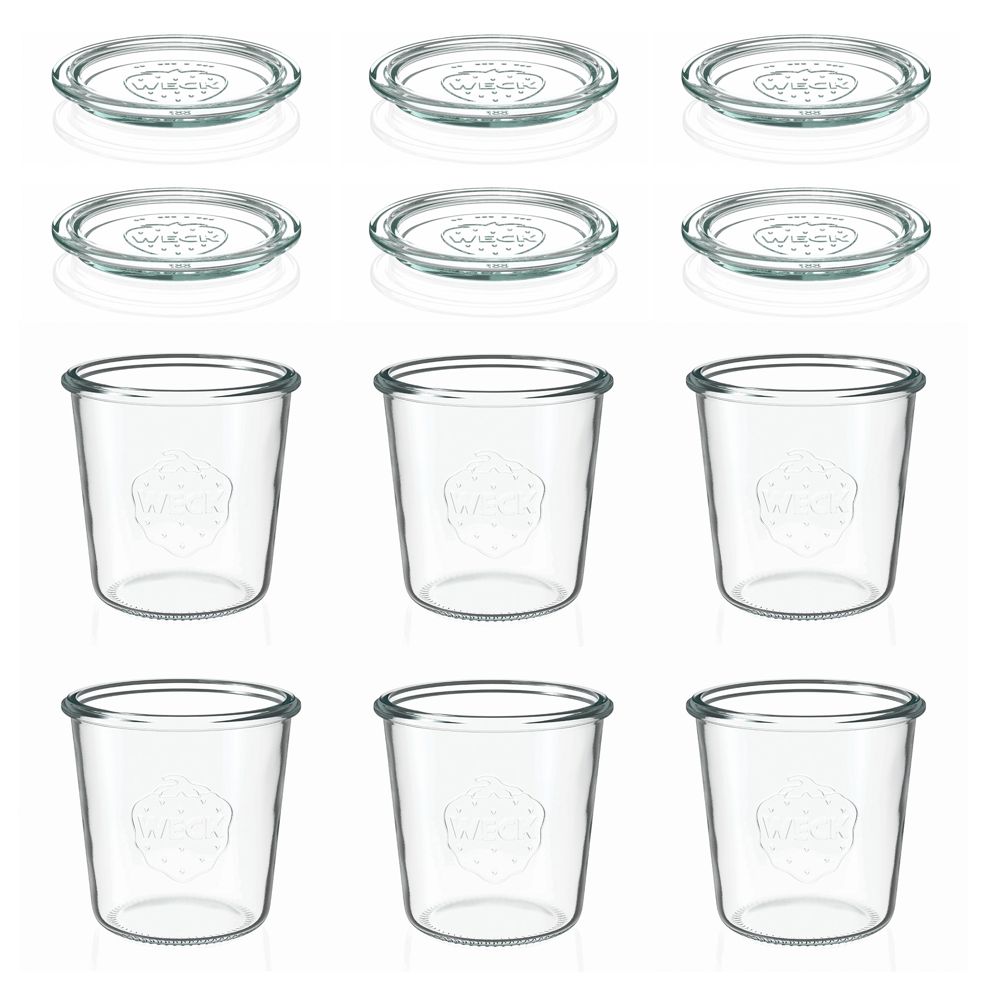 6x 580 ml WECK kavanoz cam kapaklı RR 100