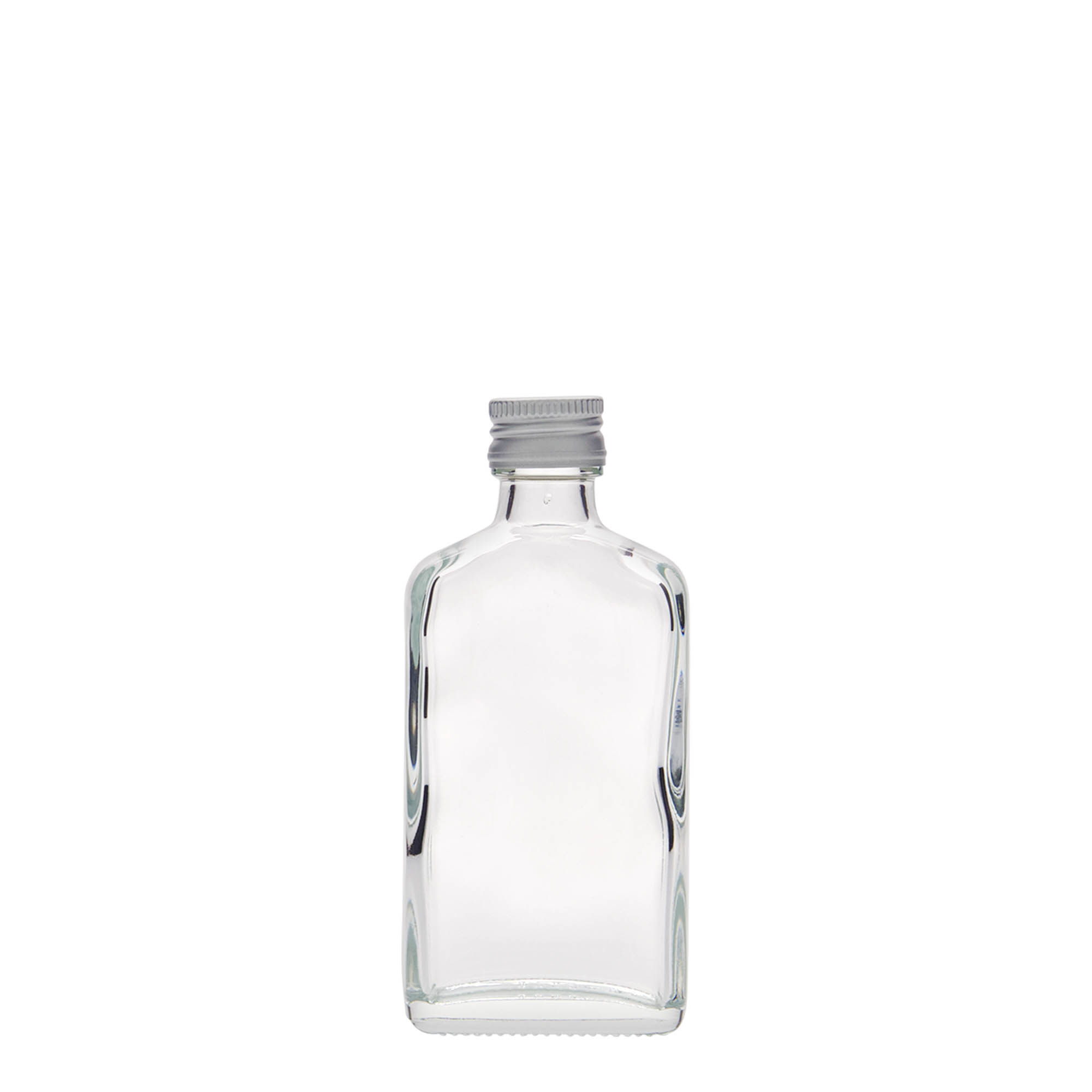 50 ml Cep şişesi, dikdörtgen, cam, ağız: PP 18 50 ml Cep şişesi, dikdörtgen, cam, ağız: PP 18