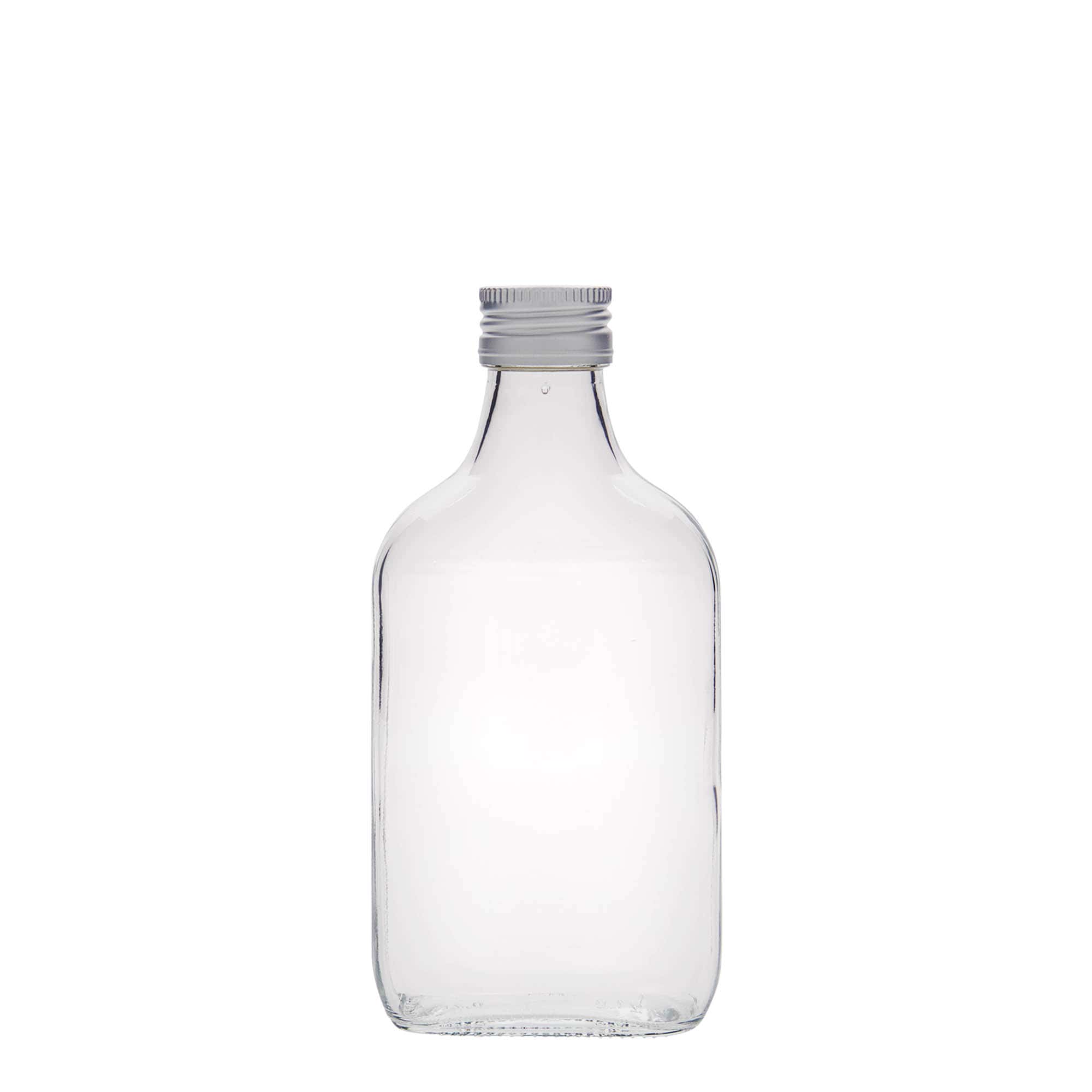 200 ml cep şişesi, dikdörtgen, cam, ağız: PP 28