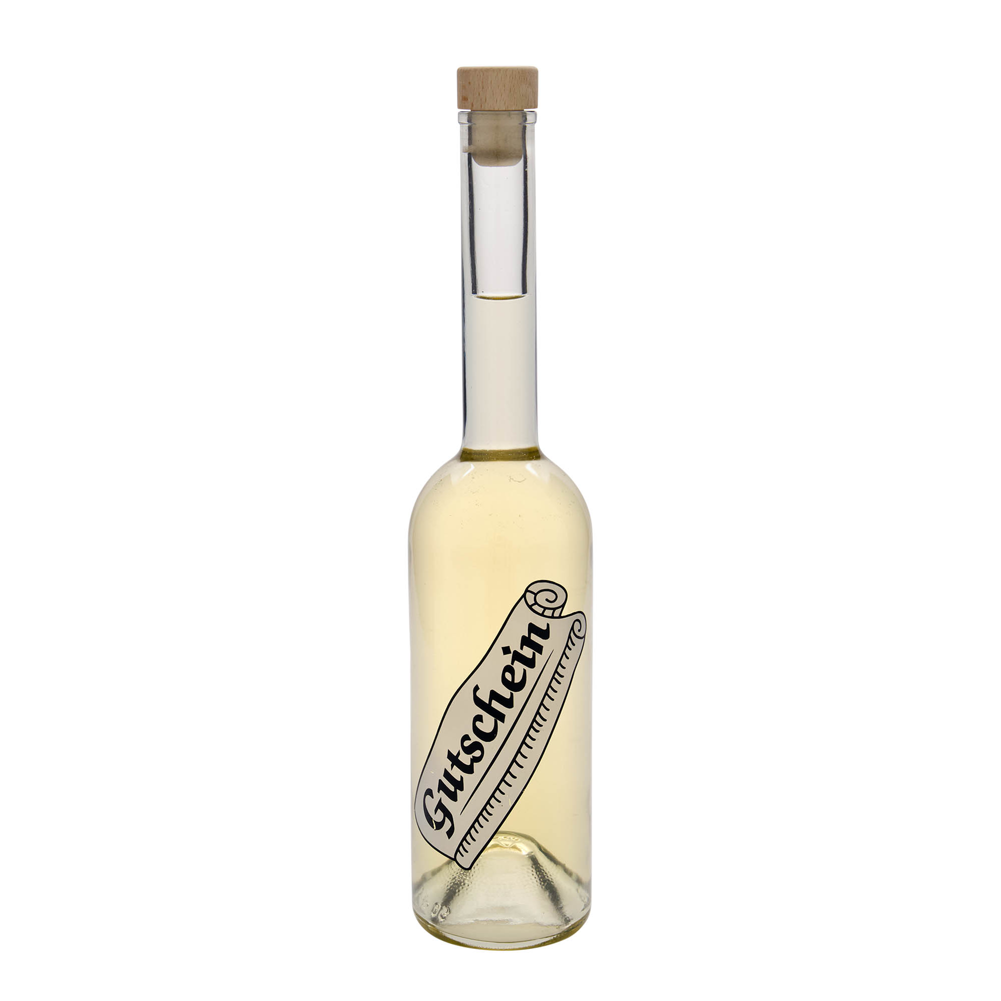 500 ml Cam şişe 'Opera', Motif: Hediye çeki, Ağız: Mantarlı 500 ml Cam şişe 'Opera', Motif: Hediye çeki, Ağız: Mantarlı