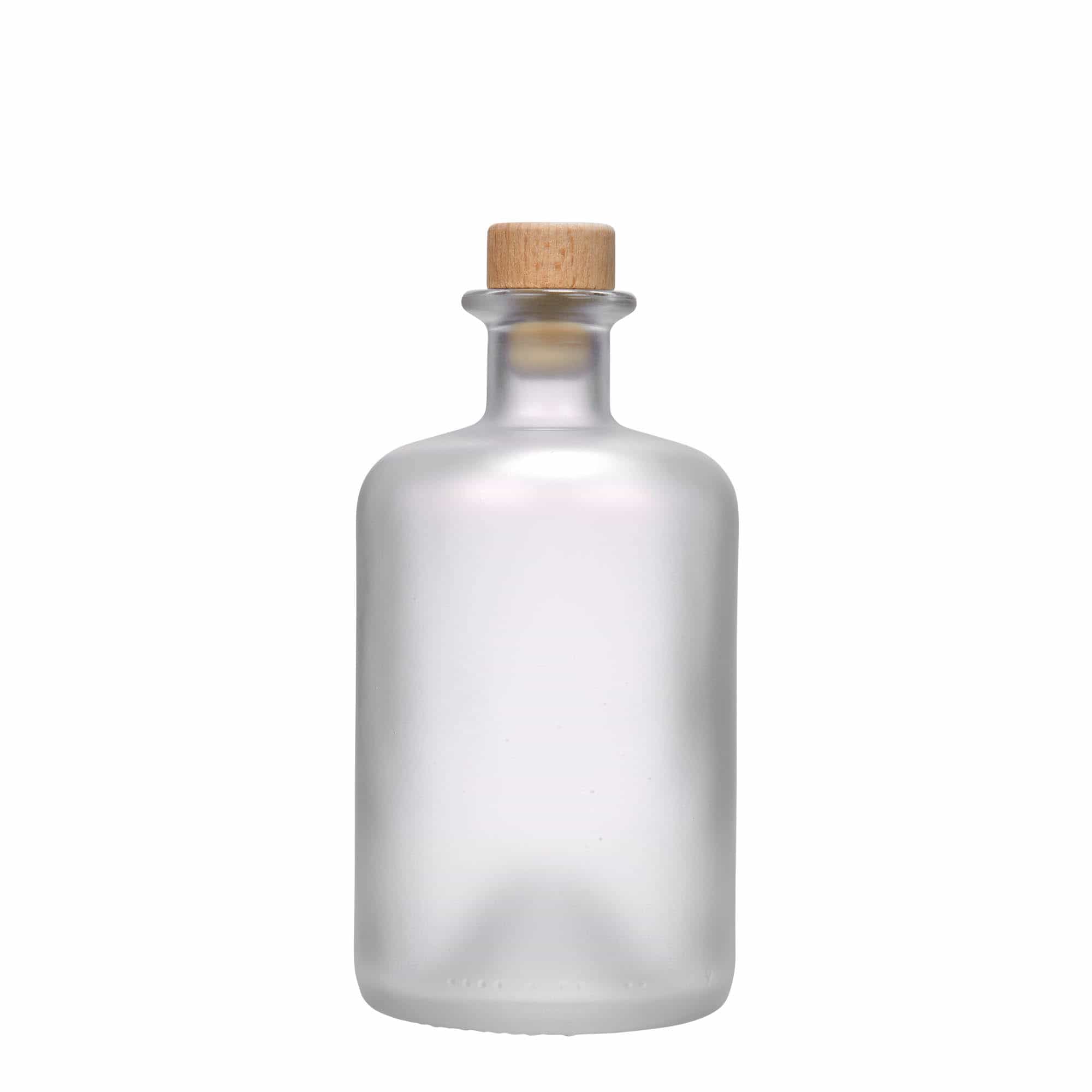 500 ml Cam Şişe Eczacı, buzlu, Ağız: Mantar