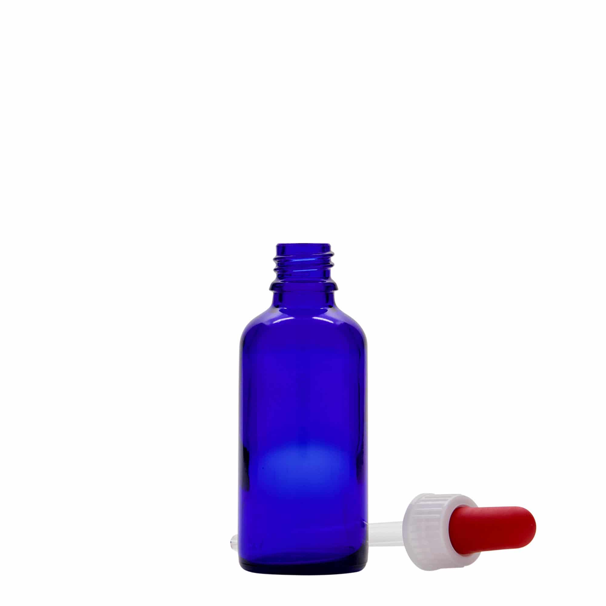 50 ml Pipet Şişesi Tıbbi, Cam, kral mavisi-kırmızı, Ağız: DIN 18