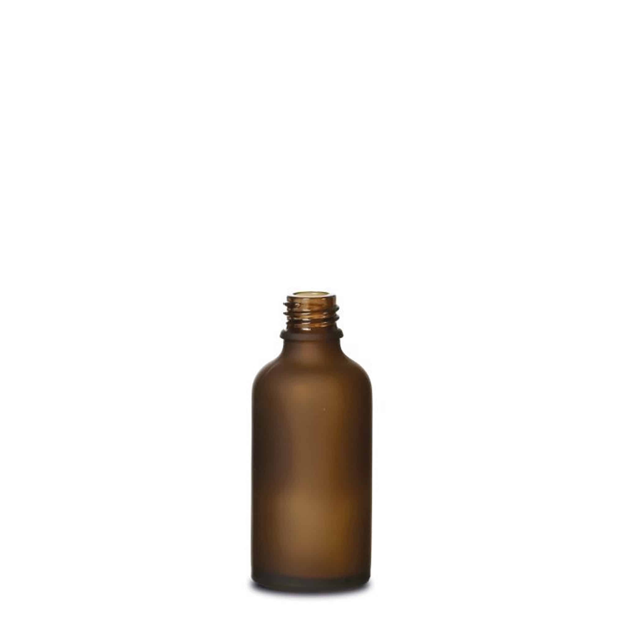 50 ml tıbbi şişe, cam, kahverengi mat, ağız: DIN 18 50 ml tıbbi şişe, cam, kahverengi mat, ağız: DIN 18