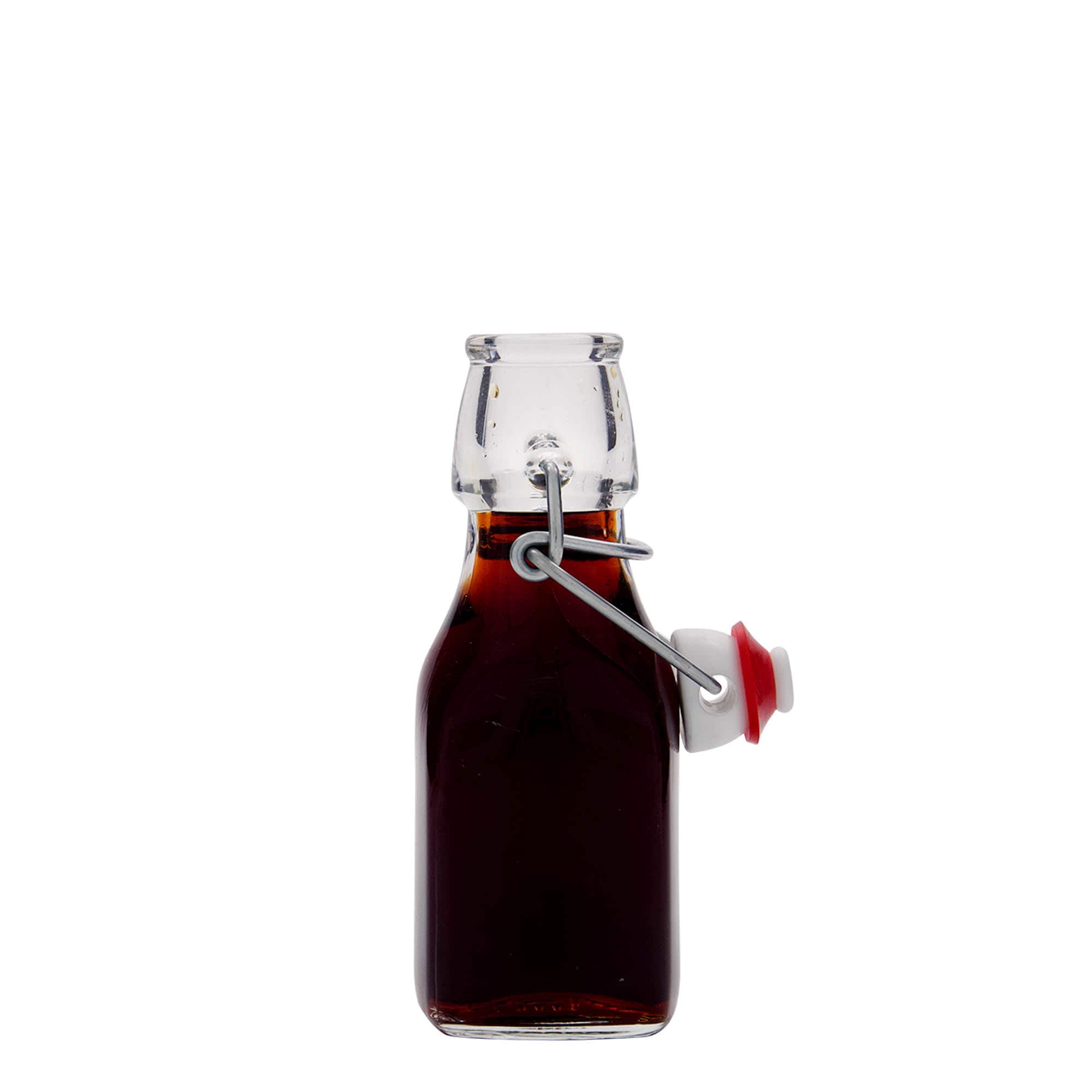 125 ml cam şişe 'Swing', kare, ağız: mandallı kapak