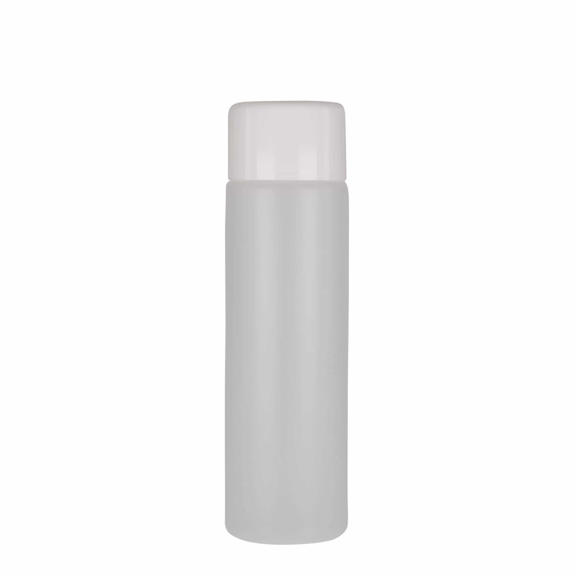 250 ml yuvarlak şişe, PE plastik, doğal, ağız: vidalı kapak