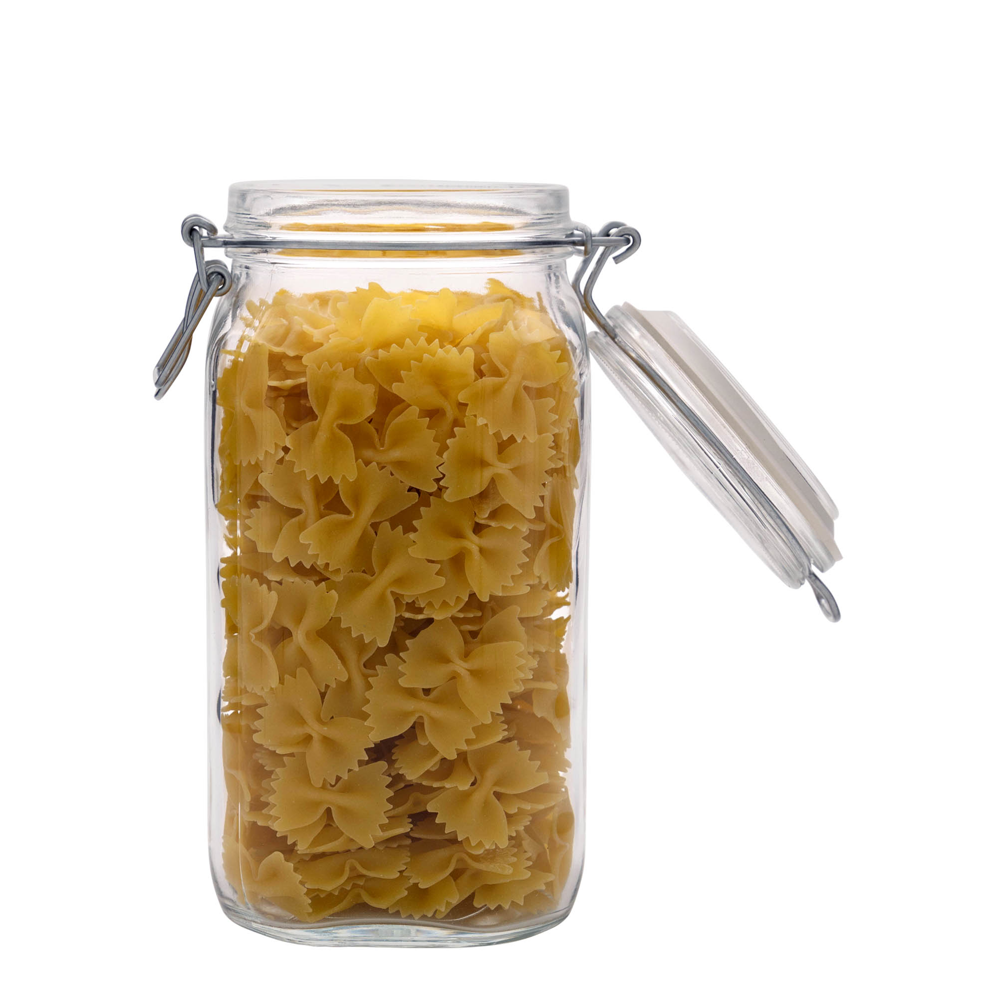 1.500 ml Tel mandallı kavanoz 'Fido', kare, ağız: tel mandallı kapak