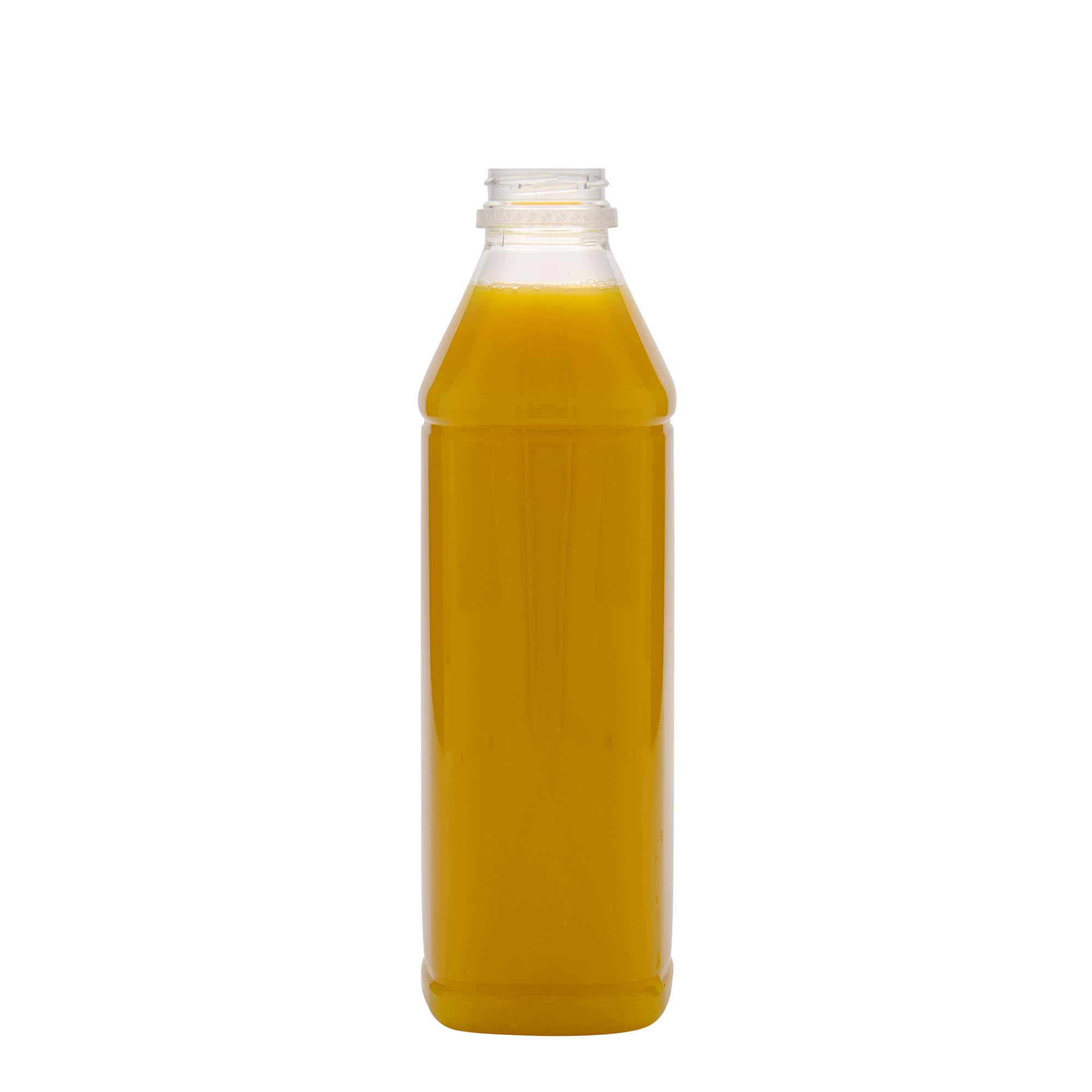 1.000 ml PET Şişe 'Milk and Juice Carré', kare, plastik, ağız çapı: 38 mm
