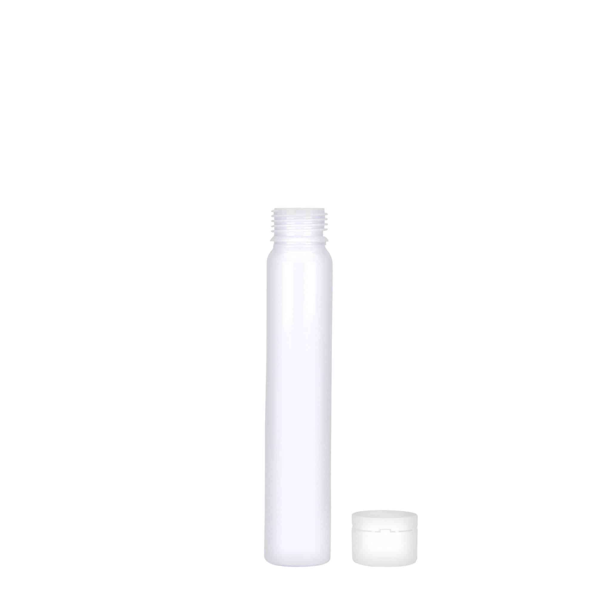 25 ml PET tüp, plastik, beyaz, ağız: vidalı kapak