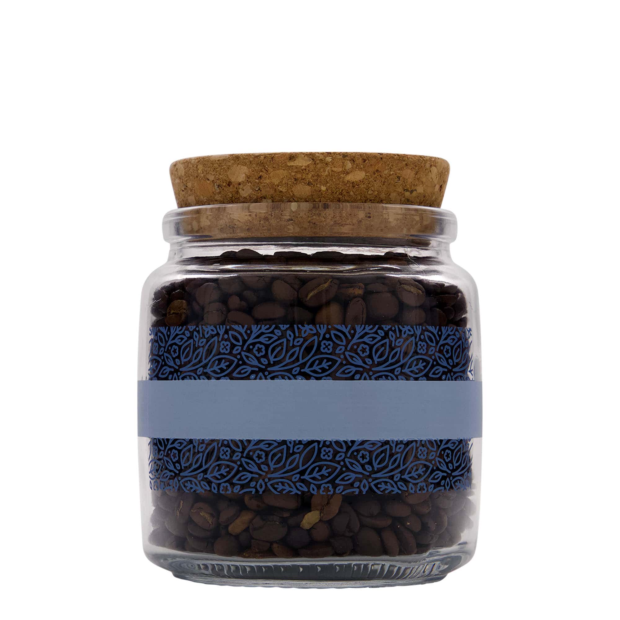 750 ml Mantar kapaklı cam şişe 'Giara', Motif: Naturalmente blu, Ağız: Mantar