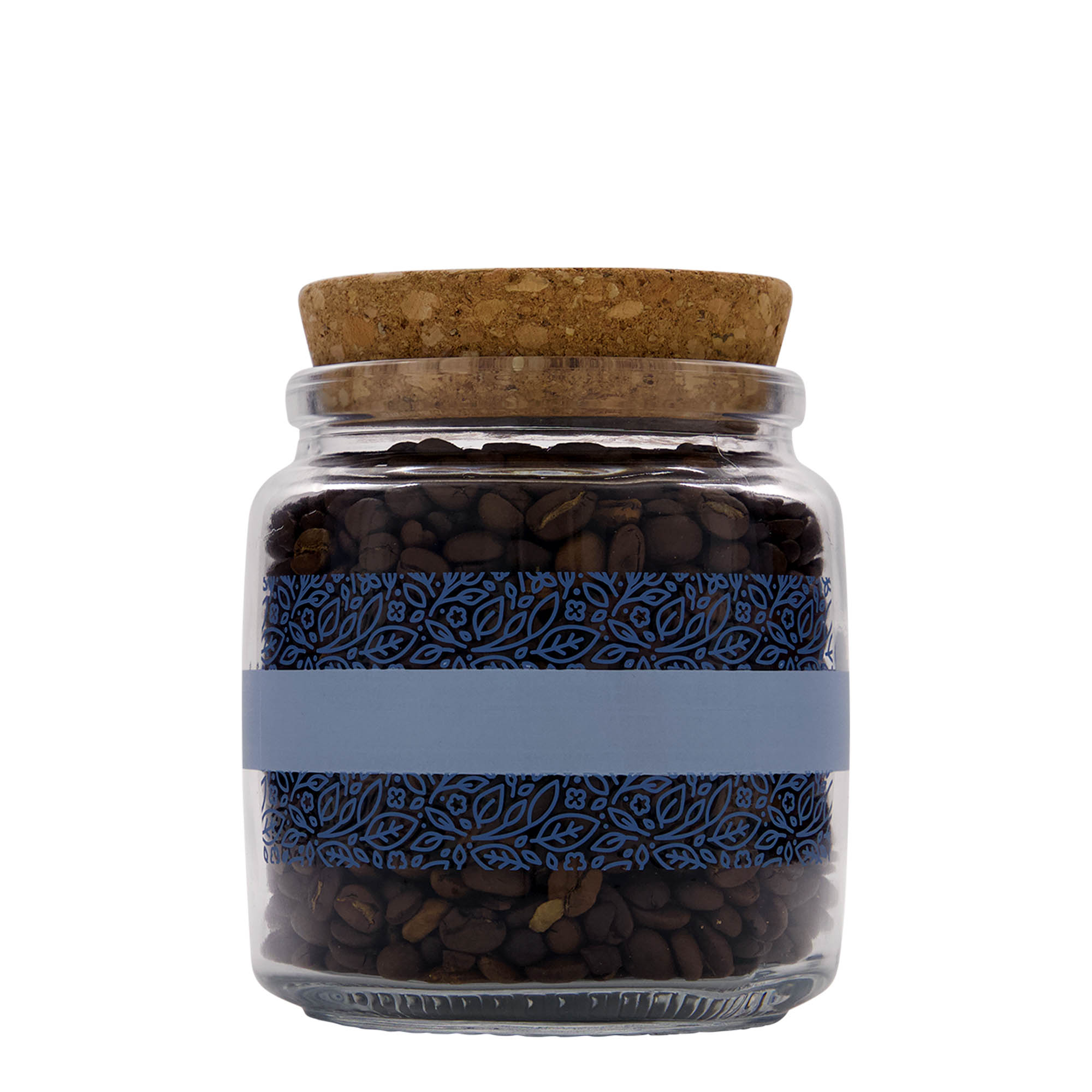 750 ml Mantar kapaklı cam şişe 'Giara', Motif: Naturalmente blu, Ağız: Mantar