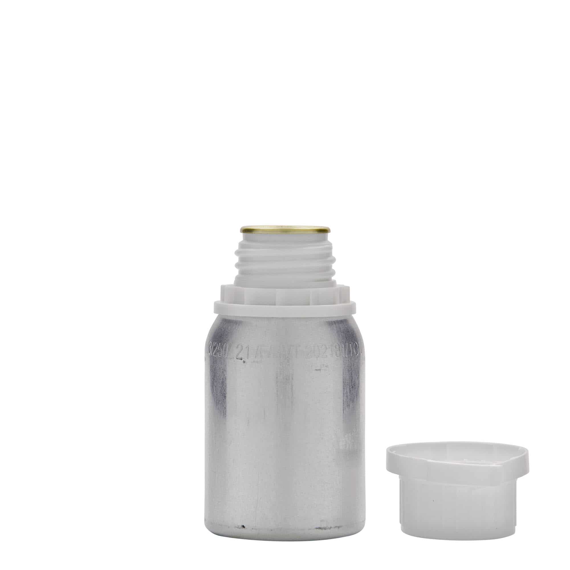 125 ml alüminyum şişe, metal, gümüş, ağız: DIN 32 125 ml alüminyum şişe, metal, gümüş, ağız: DIN 32