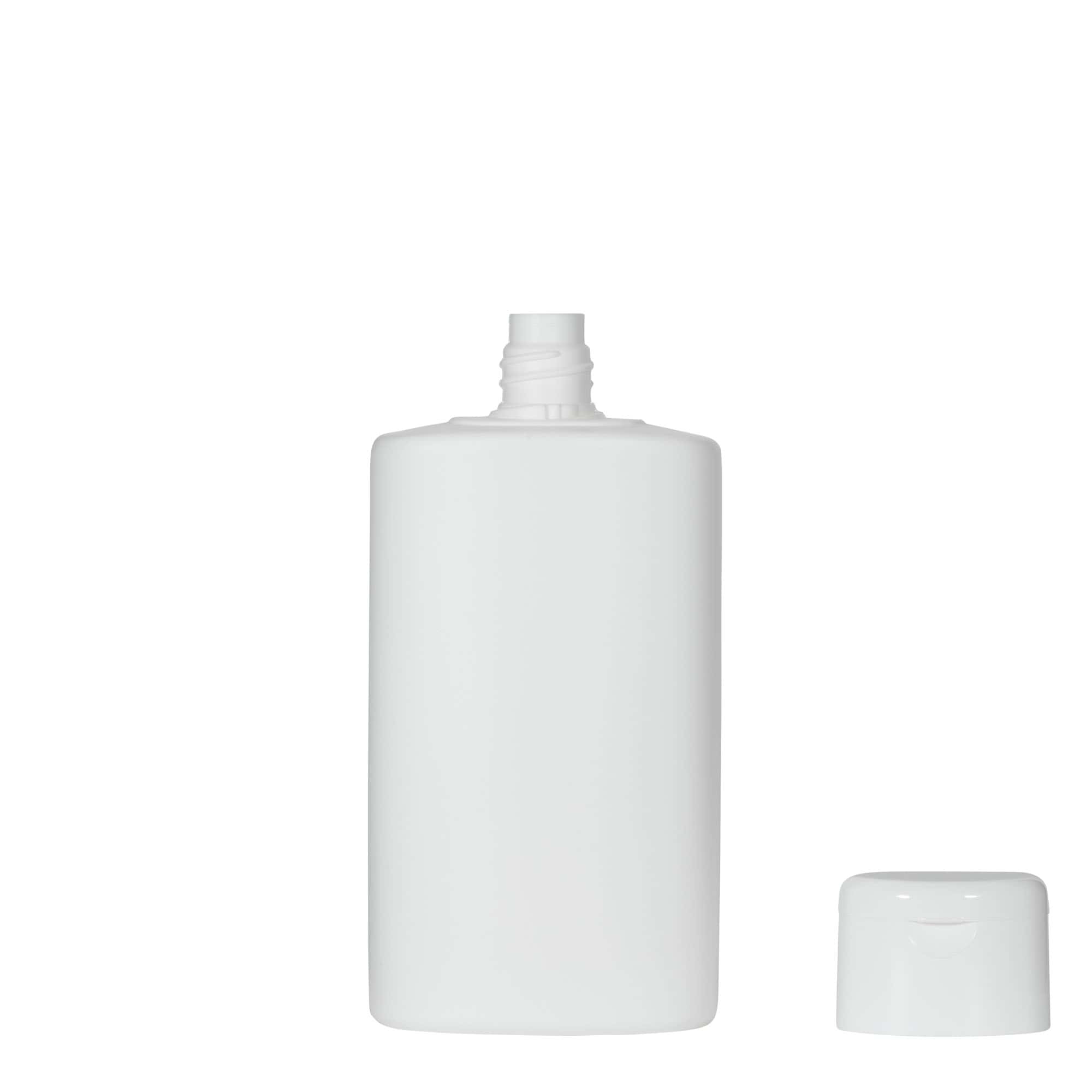 250 ml plastik şişe 'Indy', oval, HDPE, beyaz, ağız: vidalı kapak