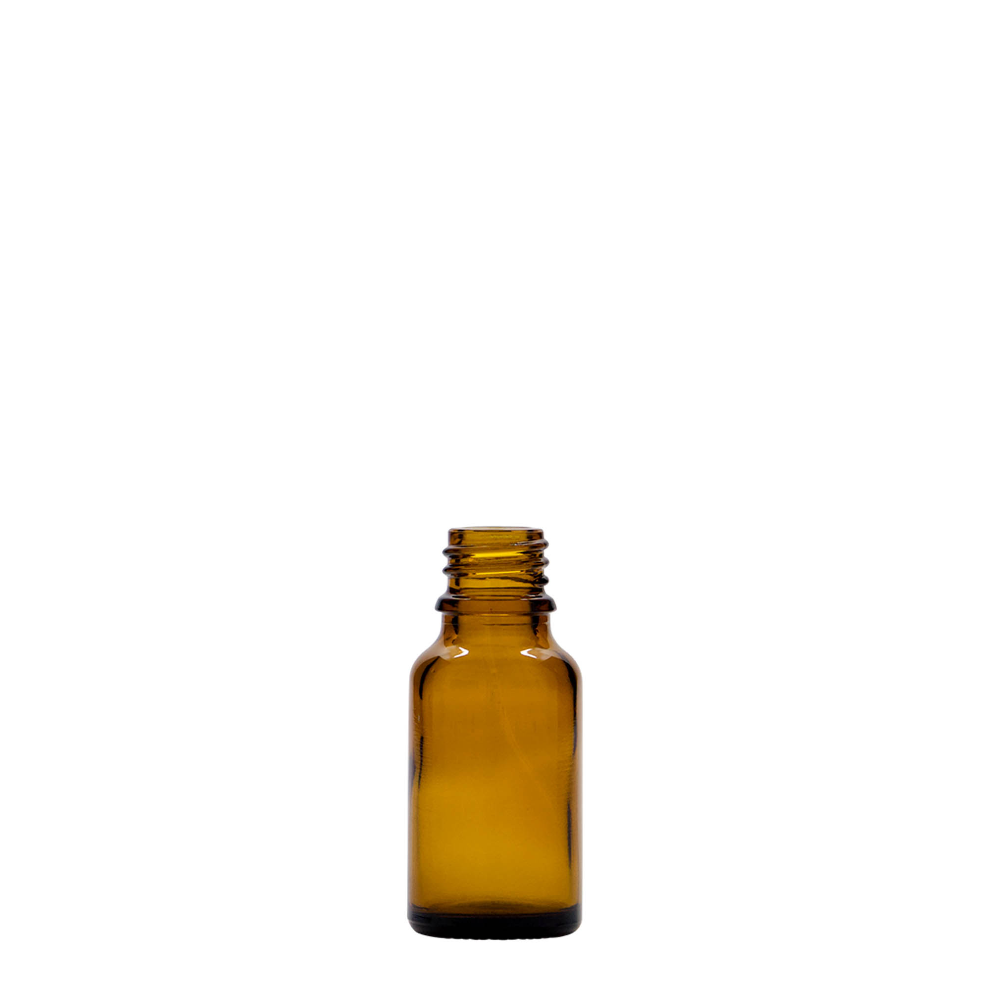 15 ml tıbbi şişe, cam, kahverengi, ağız: DIN 18