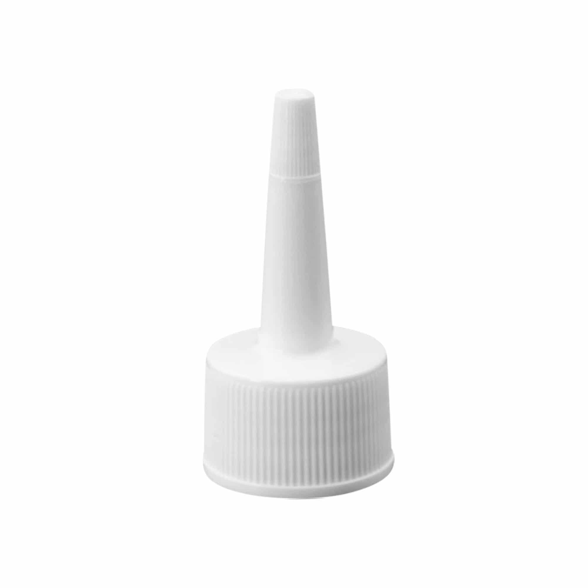 Vidalı kapak, aplikatörlü, PP plastik, beyaz, ağız çapı: 24/410