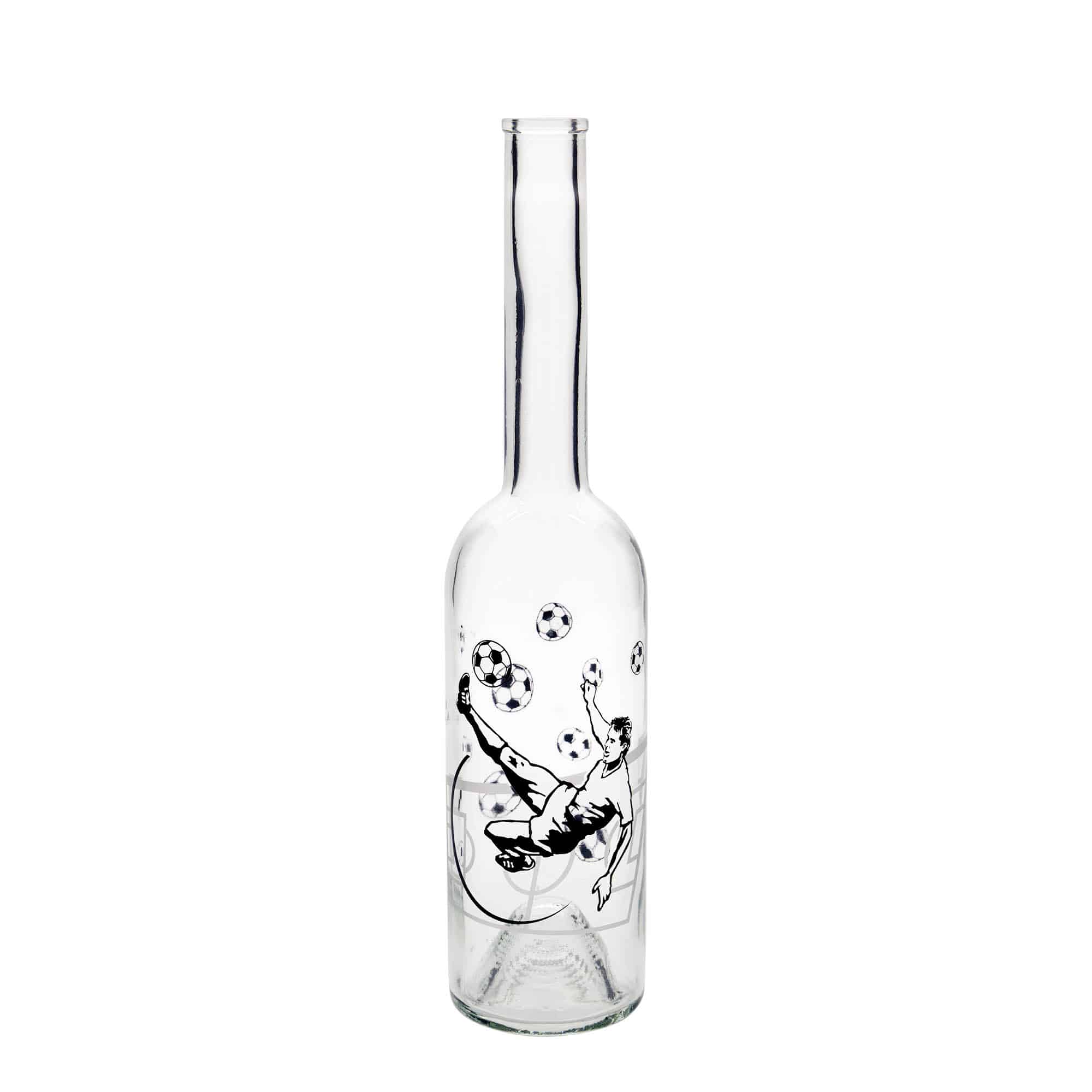 500 ml Cam şişe 'Opera', Motif: Futbolcu, Ağız: Mantar
