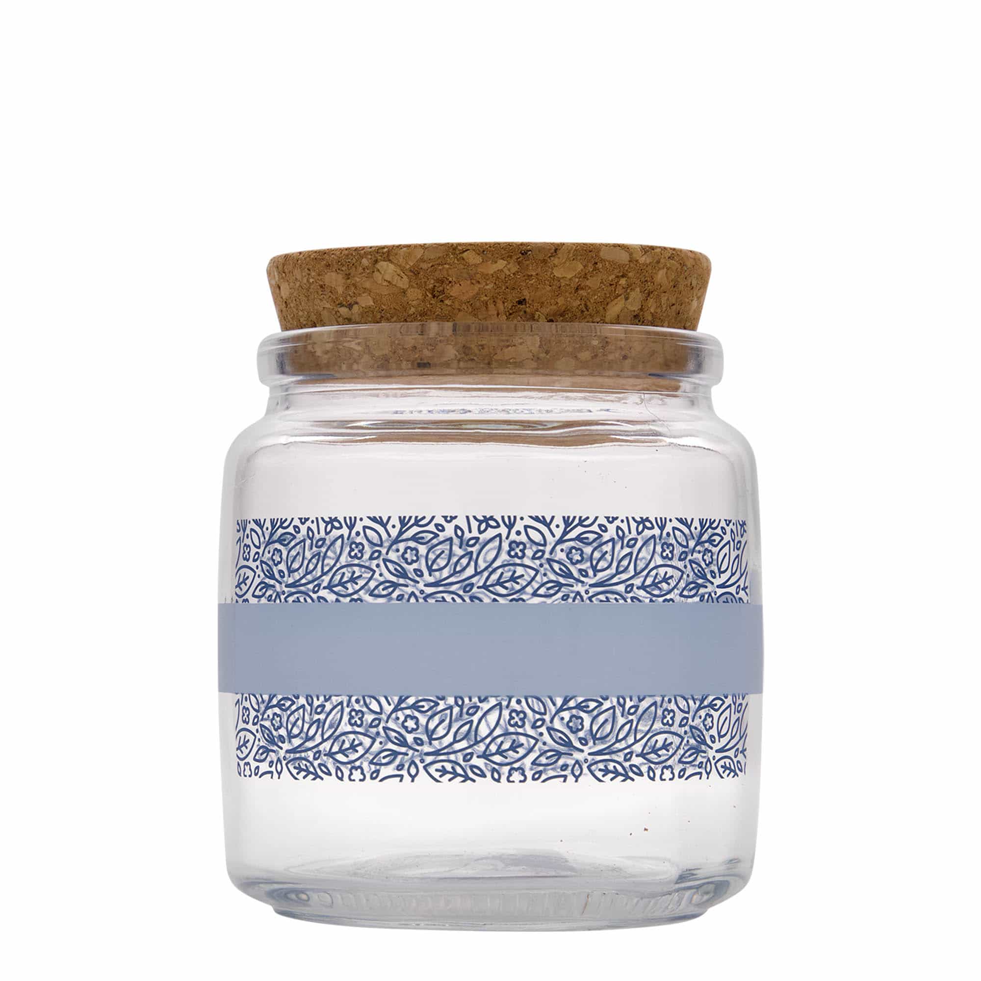 750 ml Mantar kapaklı cam şişe 'Giara', Motif: Naturalmente blu, Ağız: Mantar