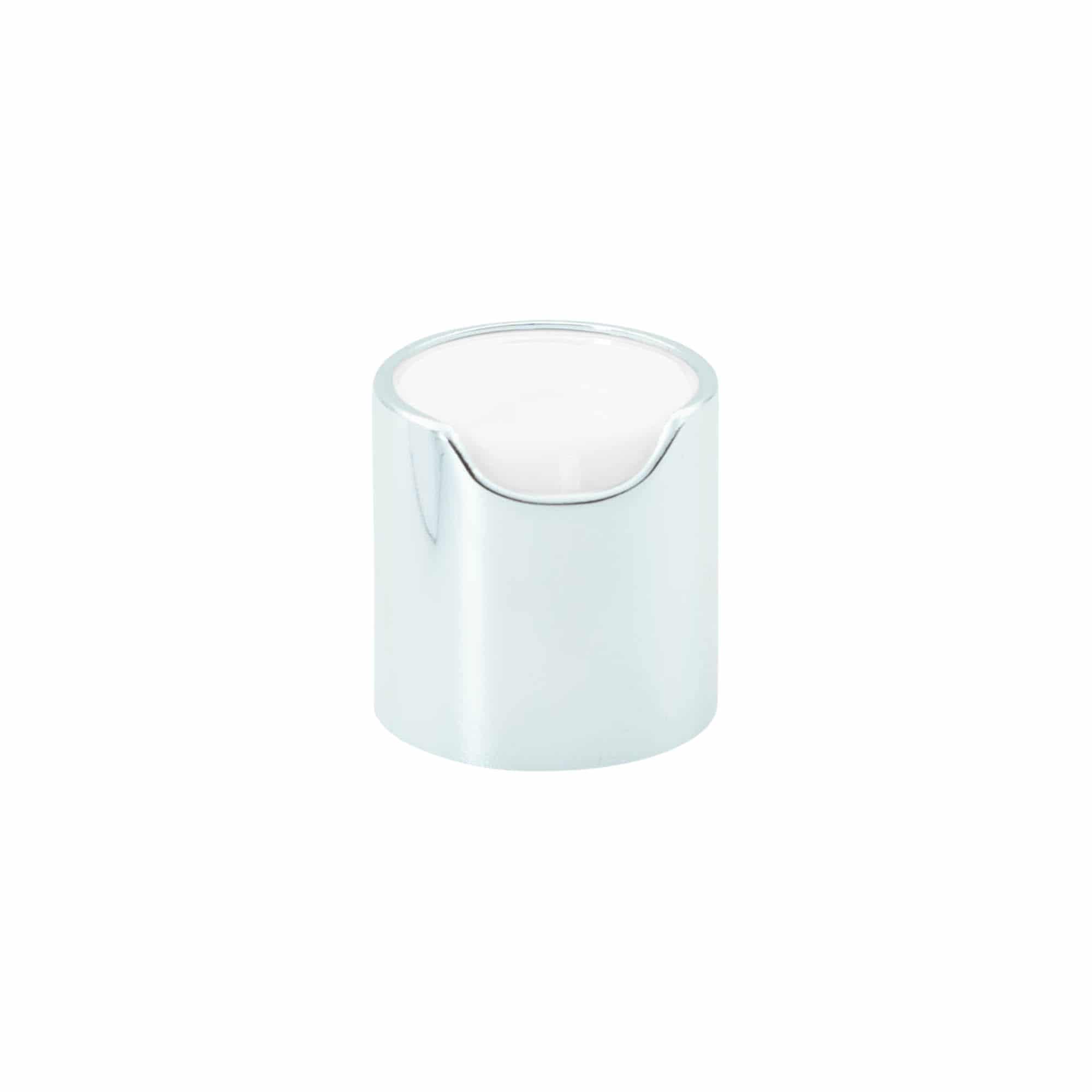 Vidalanabilir kapak Disc Top, PP plastik, gümüş, ağız çapı: 24/410 Vidalanabilir kapak Disc Top, PP plastik, gümüş, ağız çapı: 24/410