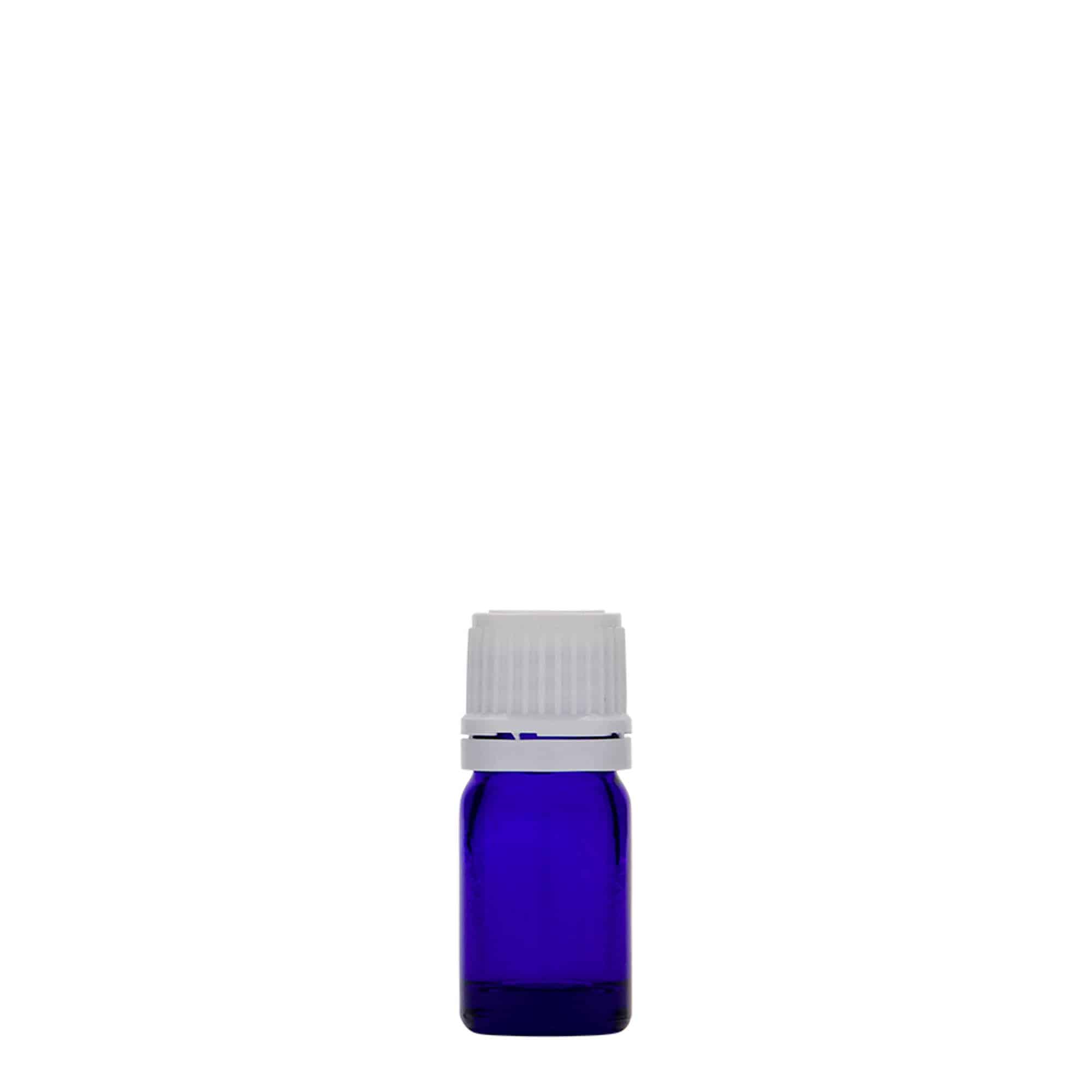 5 ml Tıbbi şişe, cam, kraliyet mavisi, ağız: DIN 18
